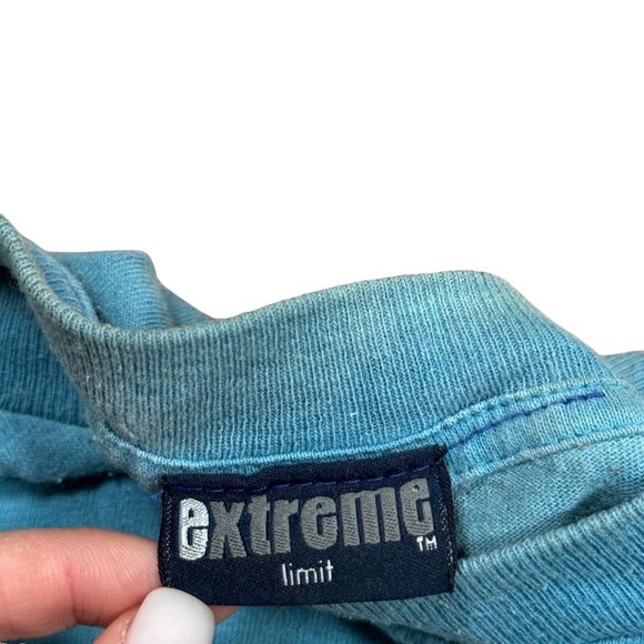 VTG Extreme Limit Dragon Star Long Sleeve T-Shirt Pullover Tie Dye Ombre Blue - Picture 4 of 10